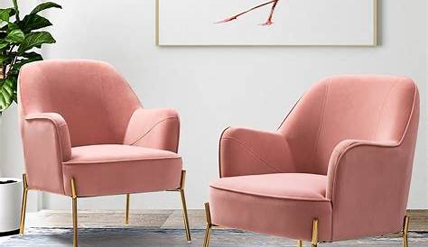 Nora Accent Chair, Set of 2 for Living Room and Bedroom in Pink
