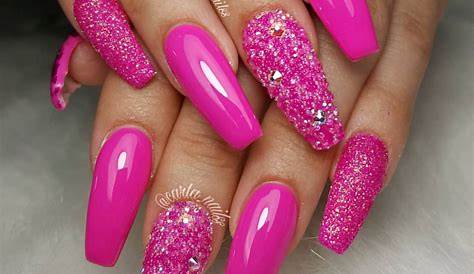 Pink Acrylic Nail Designs With Glitter 60 Best Art