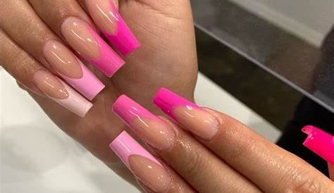 Pink Acrylic Nails French Tip Pastel Sparkle Always Gives Your That Wow