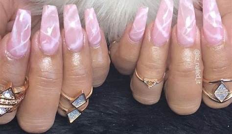 55 Trendy Pink Marble Nails You Will Love Pink acrylic nails, Marble