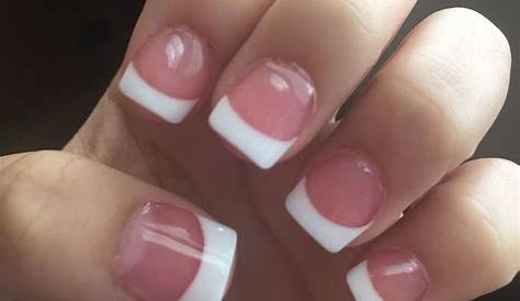 Pink Acrylic Nails White Tip My First And Ombre Of 2017! I