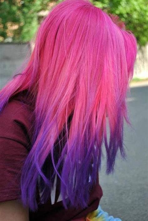Pink And Purple Ombre Hair Dip Dye