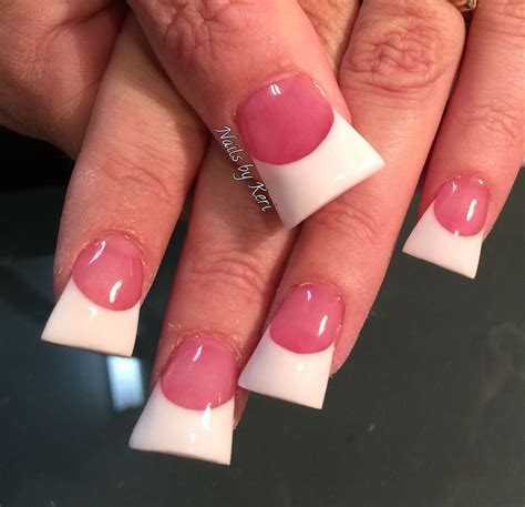 Pink french tips with design Pink french nails, French nail designs