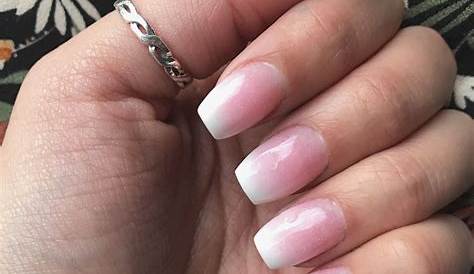 Pink And White Ombre Acrylic Nails Short Cute Flutejinyeoung