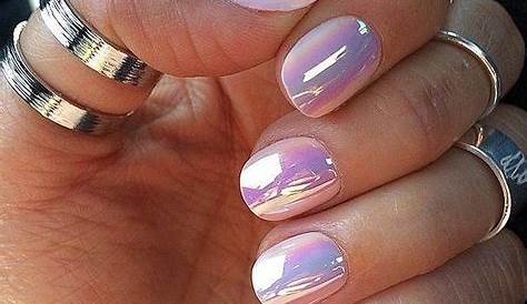 Pink And Yellow Chrome Nails