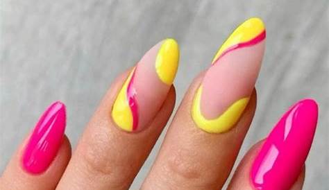 Pink And Yellow Nails Design 29 Summer Aesthetic s 2021 & Swirl