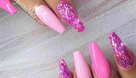 Pink Barbie Glitter Nails Nail Art