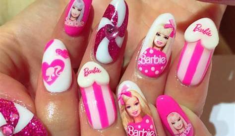 Pink Barbie Nails Ideas Manicure Diseños Para Uñas Diseños De Uñas Uñas