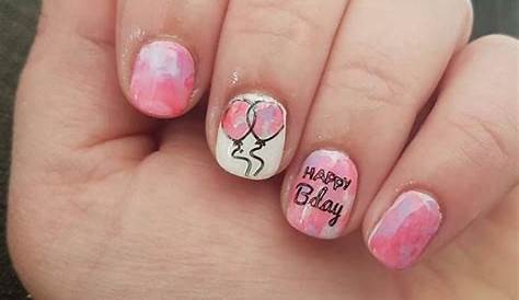 Cute Short Birthday Nails BRITHDAYXB