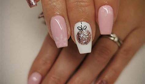 Pink and white Christmas nails Xmas nails, Winter nails acrylic, Cute