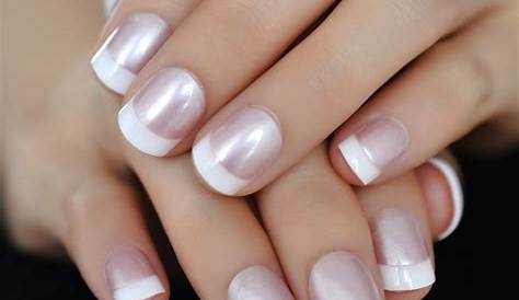 Pink Chrome French Tip Nails Square Pretty Acrylic Best Acrylic