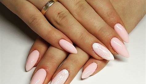 Pink Clearish Nails Transparent Gel Cute