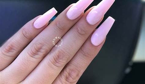 Pink Coloured Coffin Nails So Creative Dramatic Look