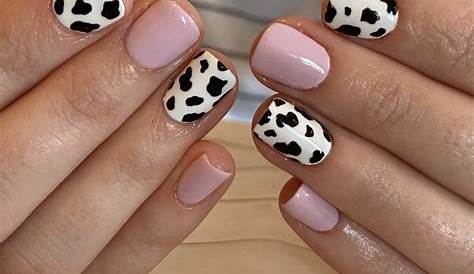 Cow print nails in 2022 Cute gel nails, Cow nails, Short gel nails