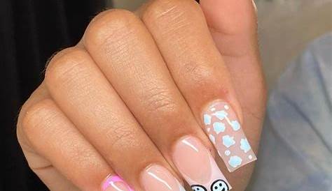 Pink Cute Acrylic Nails For 11 Year Olds Sparkly Tip White And