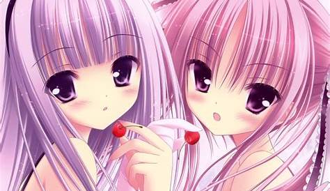 cute, pink, girl, anime HD Wallpaper