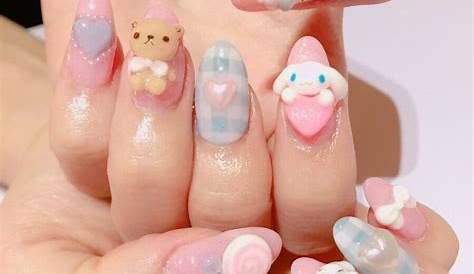 Pink Cute Kawaii Nails Heart Press On Etsy