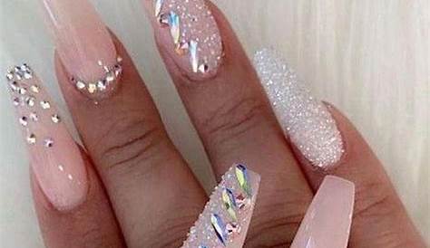 Pink nails with diamond in 2021 Diamond nails, Pink nails, Nails