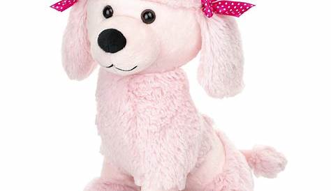 Walmart White Pink Dog Plush Colorful Polkadot Puppy Heart Nose Stuffed
