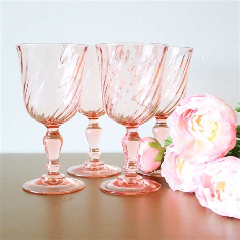 Fleur de Lys Juice Drinking Glasses (Set of 6, Vintage Pink) Walmart
