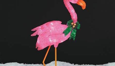 Holiday Living HL 38in Fluffy Pink Flamingo in the Outdoor Christmas