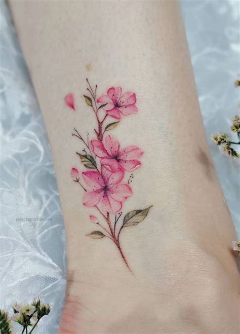 Inspirational Pink Flower Tattoo Designs Ideas