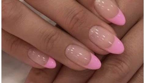 Pink French Tip Nails Almond Shape Pin By Geneviève 🧿 On Accessories
