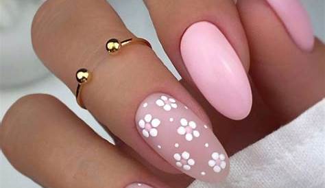 Pink French Tip Nails Almond With Flowers Cool Light Ideas Fsabd42