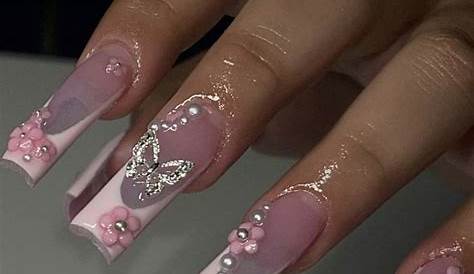 Pink French Tip Nails With Charms 14 Valentine’s Day Nail Ideas That