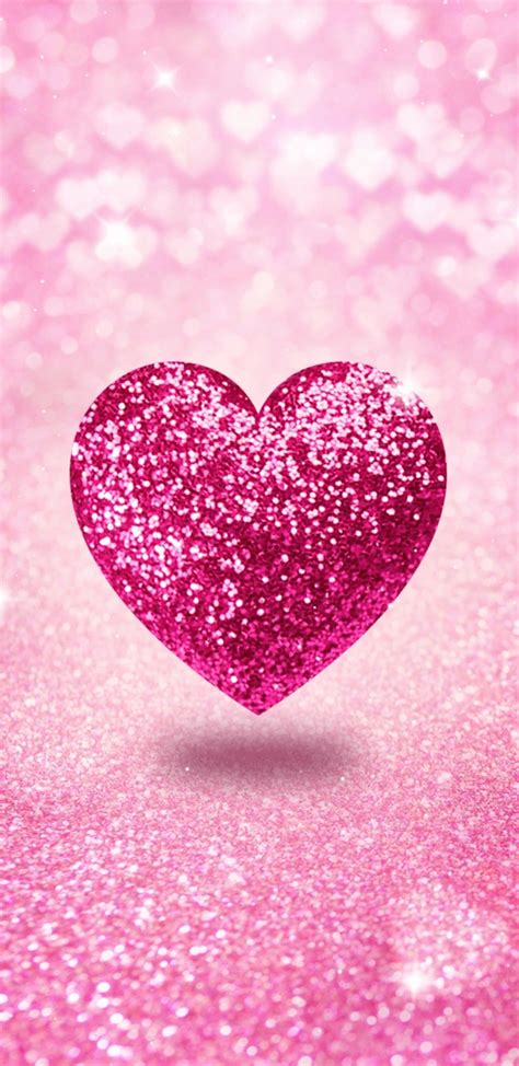 Pink heart glitter wallpaper iPhone Pink wallpaper iphone, Iphone