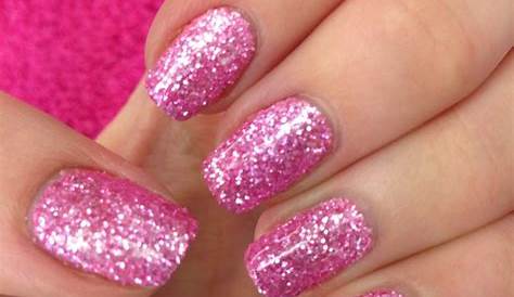Pink Glitter Nails With Glitter Acrylic