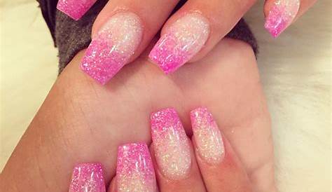 Pink Glitter Ombre Nails Short French With Dip Tip Adds Some