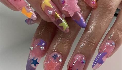 Pink Jelly Nails With Charms Marble Candy Kawaii Après Dupe Method How