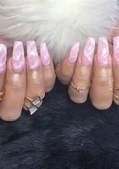 Pink Marble Acrylic Nails: A Trendy Nail Art Option In 2023