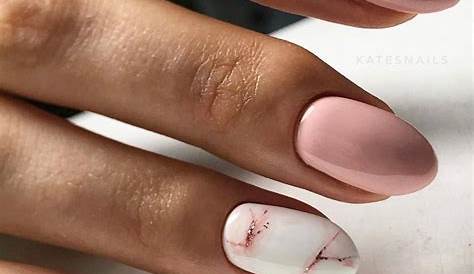 Pink Marble Gel Short Nails Nails