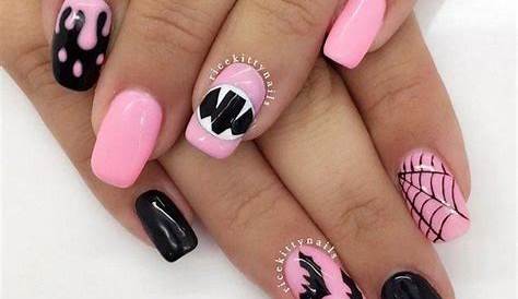 Pink Nails Halloween 50+ Spooky Nail Art Designs For Creative Juice