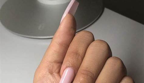 Pink Nails Medium Square And Jeweled Nail By Delicacy