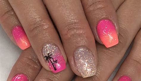 Tropical Vacation Ombré Gel Nails Light Elegance Playful Pink, Tail