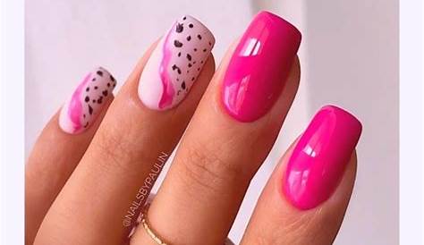 Pink Nails With Design Short 60 Pretty Square For Spring