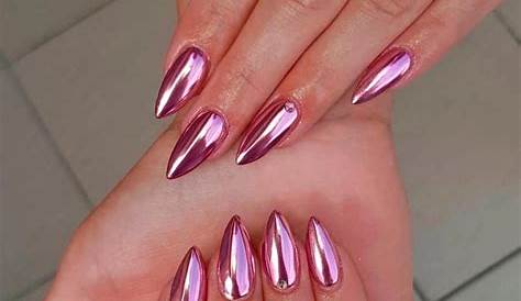 Pink Nails With Gold Chrome UPDATED 40 Fantastic August 2020
