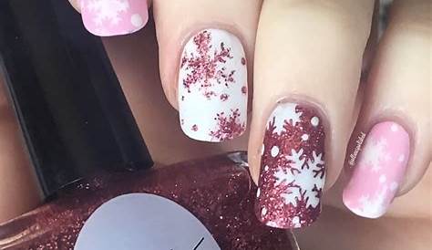 Pink Nails With Silver Snowflakes Oh! Look At My Snowflake Nail Art