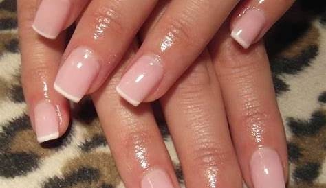 French manicure with pink and super thin white tip. love. Manicures