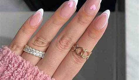 Pink and White almondshaped l&p nails French nails, Trendy nails
