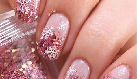 Pink Rose Gold Christmas Nails Very Classy And Pretty! Seasonal