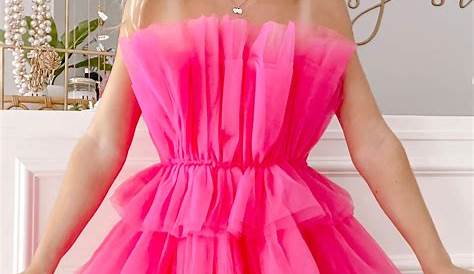 Pink Ruffle Hoco Dress Cute High Low Red Puffy With s BLS97038
