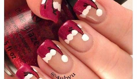 Pink Santa Hat Nails Nail Art