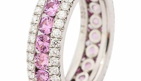 Pink Sapphire Diamond Eternity Band Ring at 1stdibs