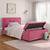 pink upholstered bed