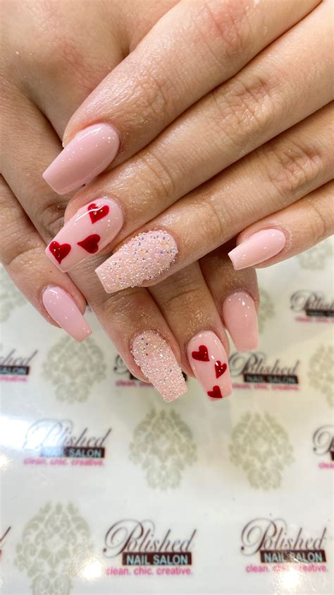 Pink Heart Valentines Day Nails Cindy's Cute Corner