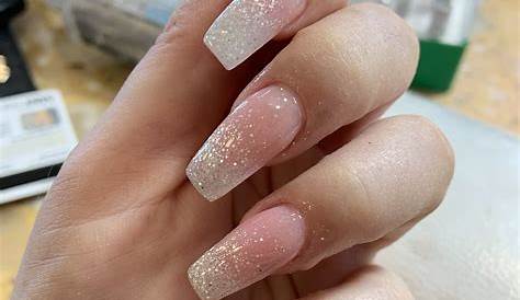 Glitter Pink And White Ombre Nails The FSHN